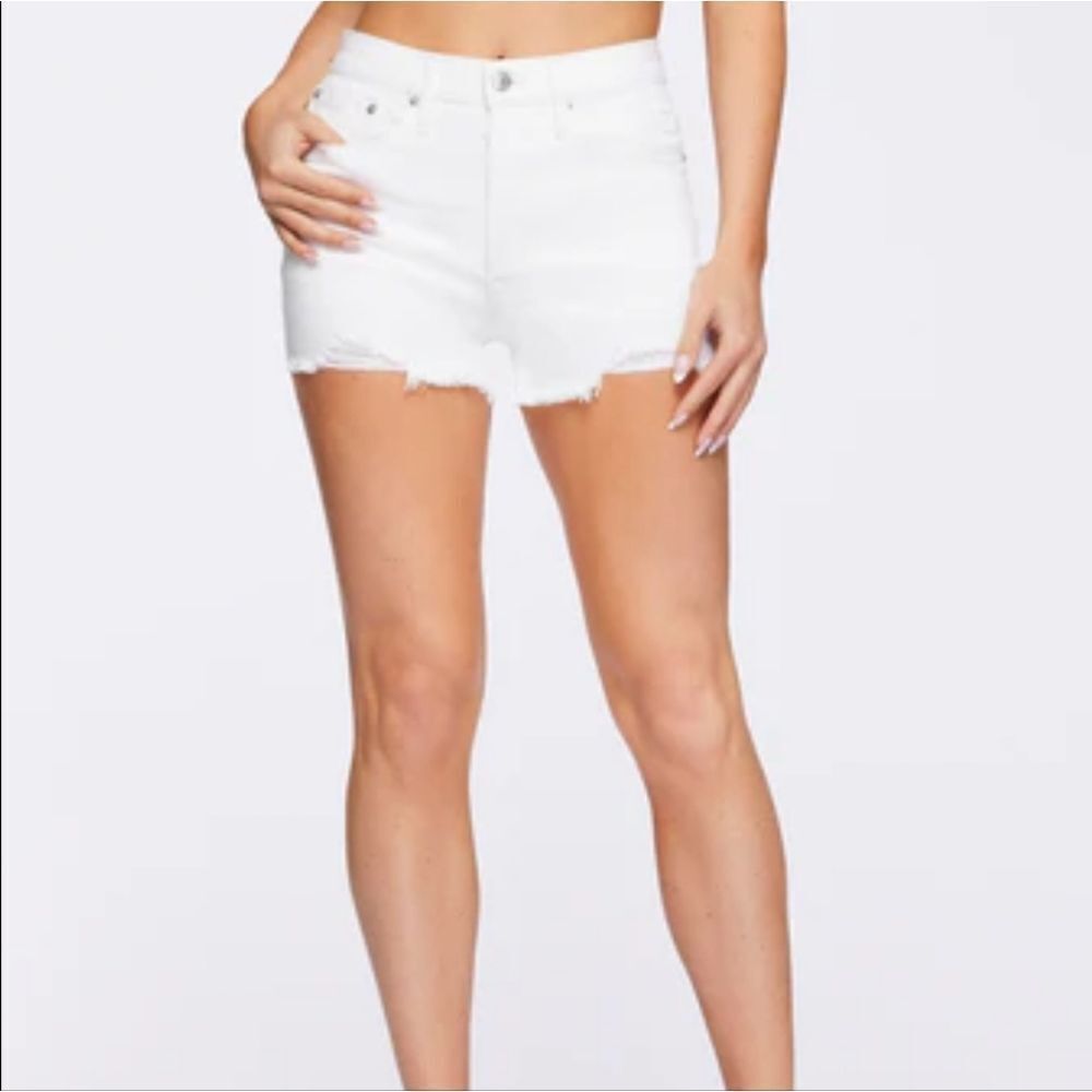 NWOT Jessica Simpson RAW Hem White Hug Me Denim Shorts